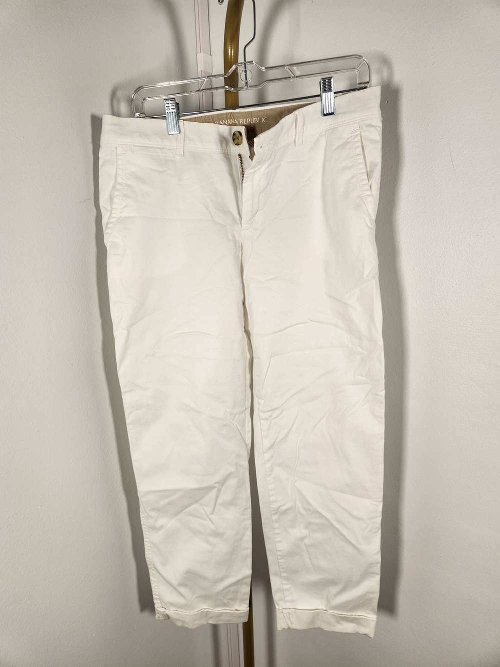 Banana Republic Women's Cream Straight-Leg Trousers